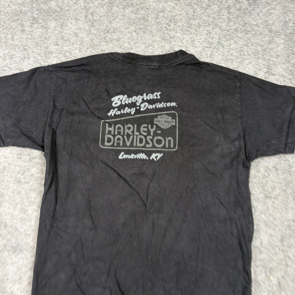 Harley Davidson T-Shirt Youth Small Black Bluegrass Louisville KY Graphic Tee - Picture 6 of 7